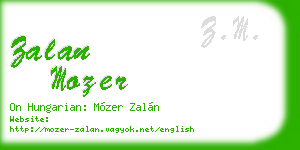 zalan mozer business card